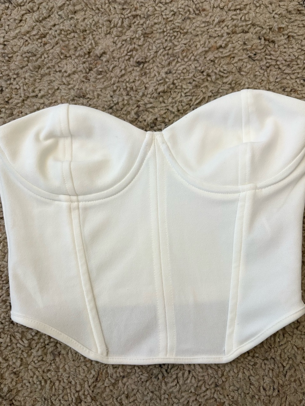 Zara White Strapless Bustier Top